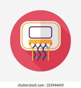 Basketball flat icon with long shadow,eps10