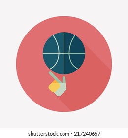 Basketball flat icon with long shadow,eps10