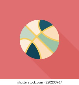 basketball flat icon with long shadow,eps10