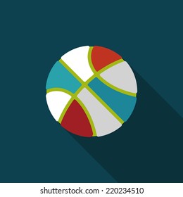 basketball flat icon with long shadow,eps10