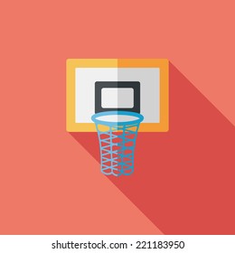 basketball flat icon with long shadow,eps10