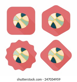 basketball flat icon with long shadow,eps10