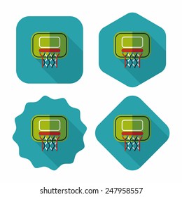 Basketball flat icon with long shadow,eps10