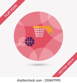 Basketball flat icon with long shadow,eps10