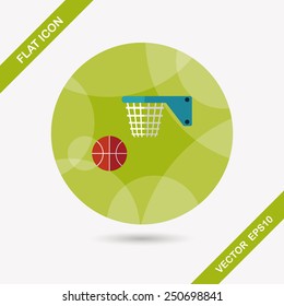 Basketball flat icon with long shadow,eps10