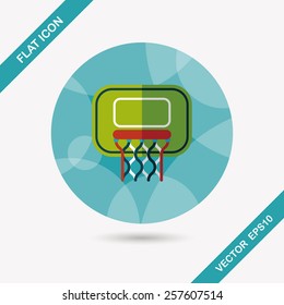 Basketball flat icon with long shadow,eps10