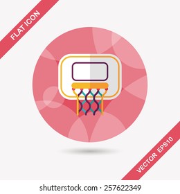 Basketball flat icon with long shadow,eps10