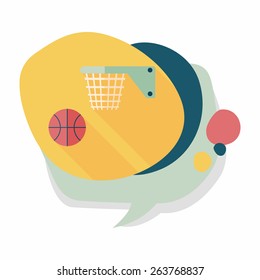 Basketball flat icon with long shadow,eps10