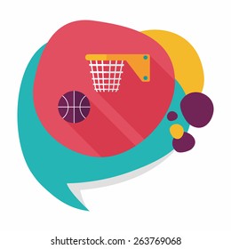 Basketball flat icon with long shadow,eps10
