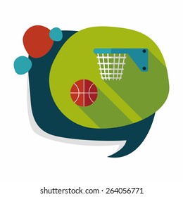 Basketball flat icon with long shadow,eps10