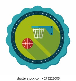 Basketball flat icon with long shadow,eps10