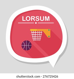 Basketball flat icon with long shadow,eps10