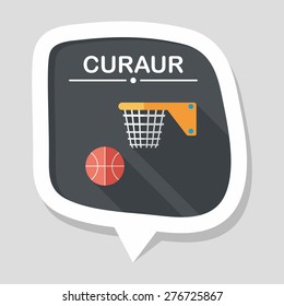 Basketball flat icon with long shadow,eps10
