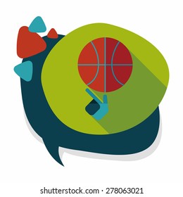 Basketball flat icon with long shadow,eps10