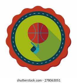 Basketball flat icon with long shadow,eps10