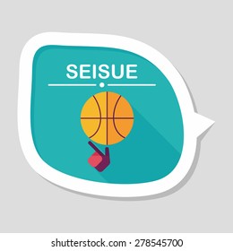 Basketball flat icon with long shadow,eps10