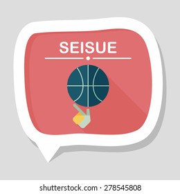Basketball flat icon with long shadow,eps10