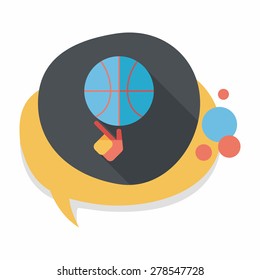 Basketball flat icon with long shadow,eps10