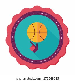 Basketball flat icon with long shadow,eps10