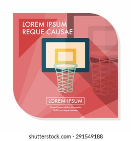 basketball flat icon with long shadow,eps10