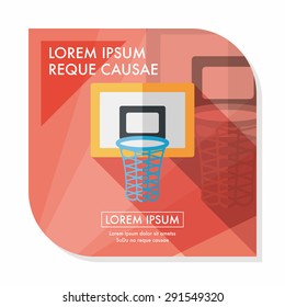 basketball flat icon with long shadow,eps10