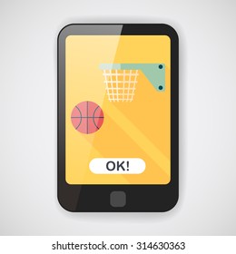 Basketball flat icon with long shadow,eps10