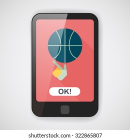 Basketball flat icon with long shadow,eps10