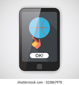 Basketball flat icon with long shadow,eps10