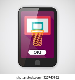 basketball flat icon with long shadow,eps10
