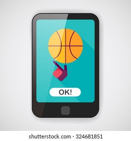 Basketball flat icon with long shadow,eps10