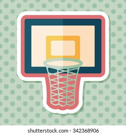 basketball flat icon with long shadow,eps10