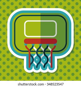 Basketball flat icon with long shadow,eps10