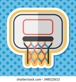 Basketball flat icon with long shadow,eps10