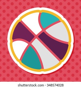 basketball flat icon with long shadow,eps10