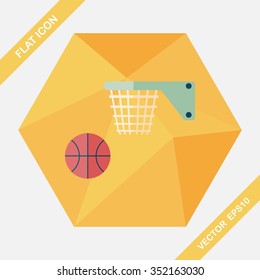 Basketball flat icon with long shadow,eps10