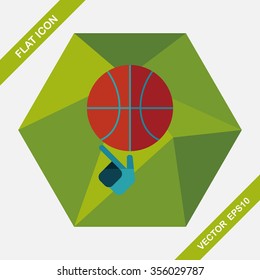 Basketball flat icon with long shadow,eps10