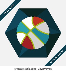 basketball flat icon with long shadow,eps10