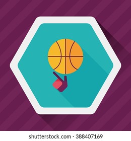 Basketball flat icon with long shadow,eps10