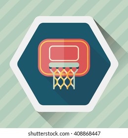Basketball flat icon with long shadow,eps10