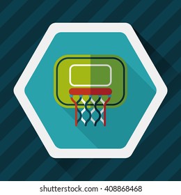 Basketball flat icon with long shadow,eps10