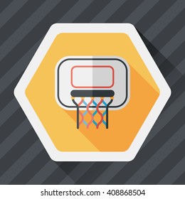 Basketball flat icon with long shadow,eps10
