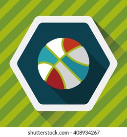 basketball flat icon with long shadow,eps10