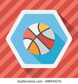 basketball flat icon with long shadow,eps10