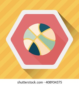 basketball flat icon with long shadow,eps10