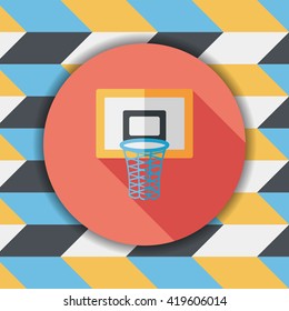 basketball flat icon with long shadow,eps10