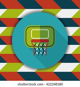 Basketball flat icon with long shadow,eps10