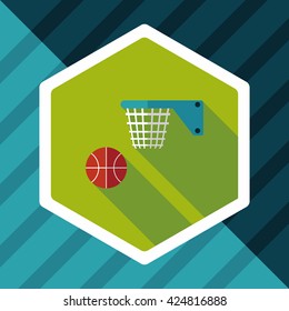 Basketball flat icon with long shadow,eps10