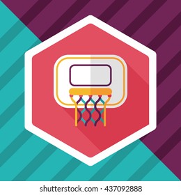 Basketball flat icon with long shadow,eps10
