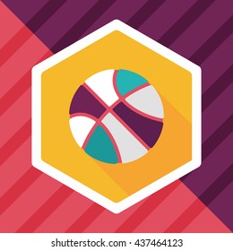 basketball flat icon with long shadow,eps10