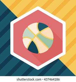 basketball flat icon with long shadow,eps10
